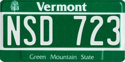 VT license plate NSD723