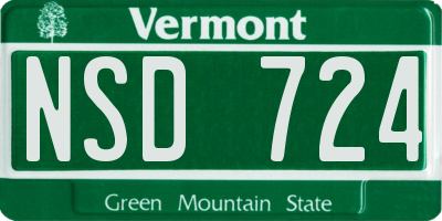 VT license plate NSD724