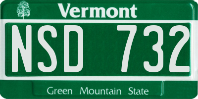 VT license plate NSD732