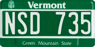 VT license plate NSD735