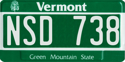 VT license plate NSD738