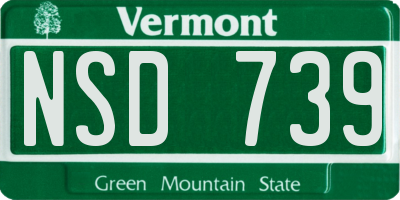 VT license plate NSD739
