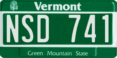 VT license plate NSD741