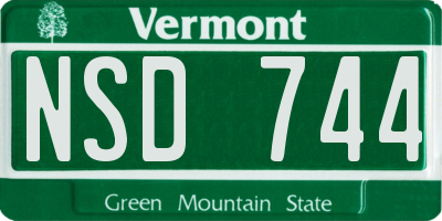 VT license plate NSD744
