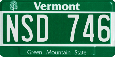 VT license plate NSD746