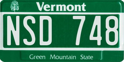 VT license plate NSD748
