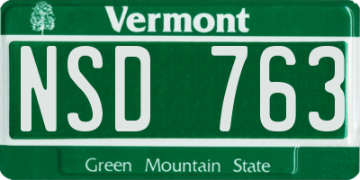 VT license plate NSD763
