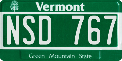 VT license plate NSD767