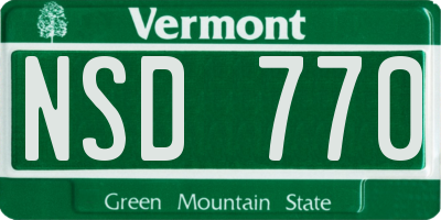 VT license plate NSD770