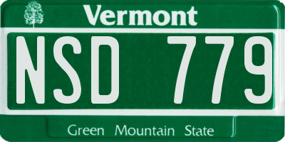 VT license plate NSD779