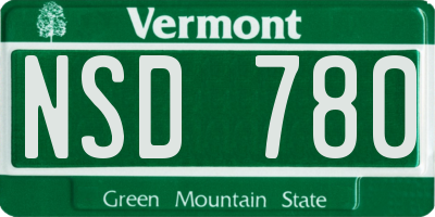 VT license plate NSD780