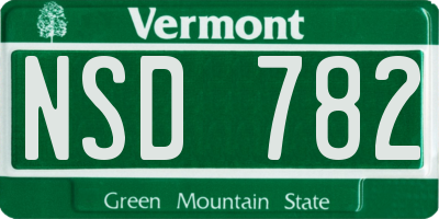 VT license plate NSD782