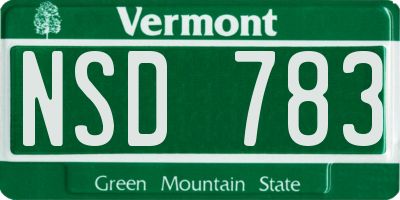 VT license plate NSD783