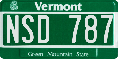 VT license plate NSD787