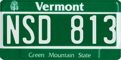 VT license plate NSD813