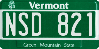 VT license plate NSD821