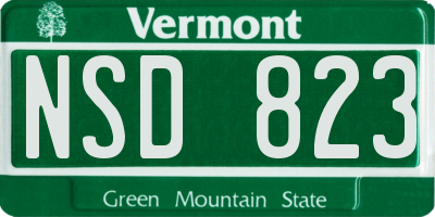 VT license plate NSD823