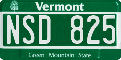 VT license plate NSD825