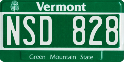 VT license plate NSD828