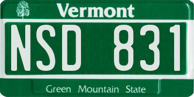 VT license plate NSD831