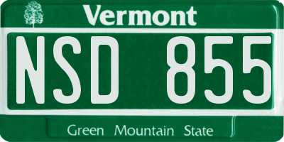 VT license plate NSD855