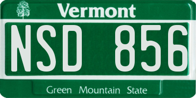 VT license plate NSD856