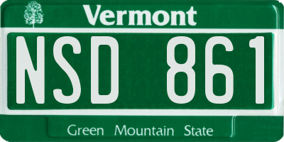 VT license plate NSD861