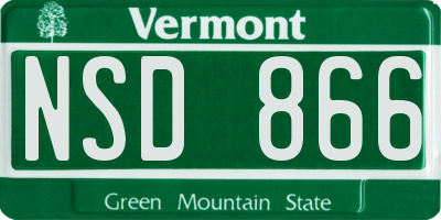 VT license plate NSD866