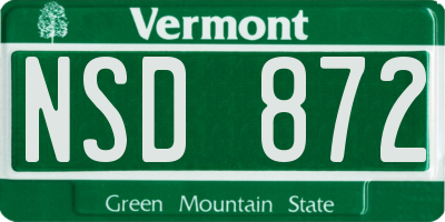 VT license plate NSD872