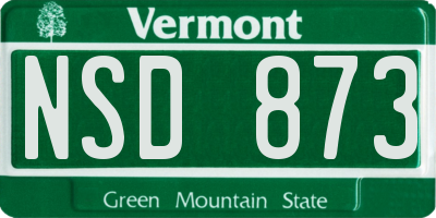 VT license plate NSD873