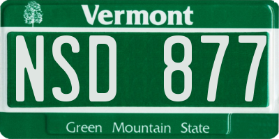 VT license plate NSD877