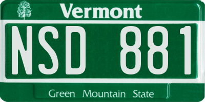 VT license plate NSD881