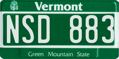 VT license plate NSD883