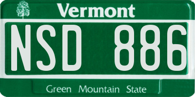 VT license plate NSD886