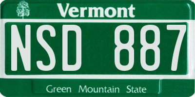 VT license plate NSD887