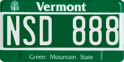 VT license plate NSD888