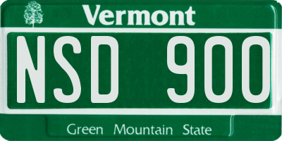 VT license plate NSD900