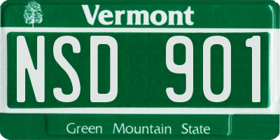 VT license plate NSD901