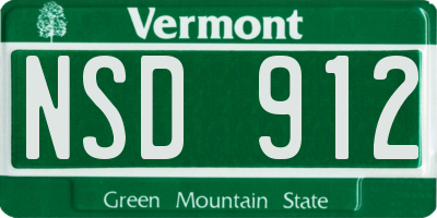 VT license plate NSD912
