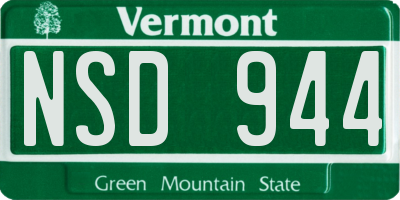 VT license plate NSD944