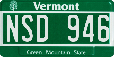 VT license plate NSD946