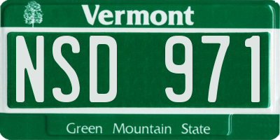 VT license plate NSD971