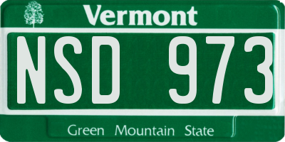 VT license plate NSD973