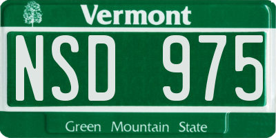 VT license plate NSD975