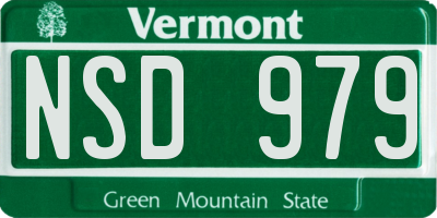 VT license plate NSD979