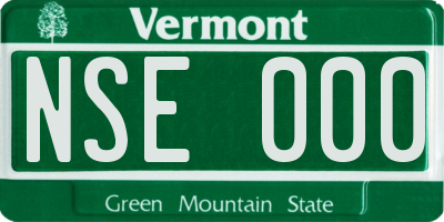 VT license plate NSE000
