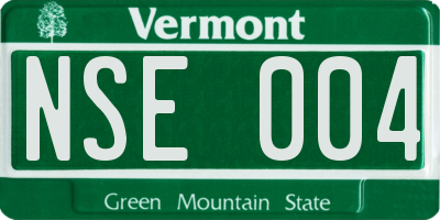 VT license plate NSE004