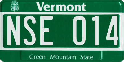 VT license plate NSE014