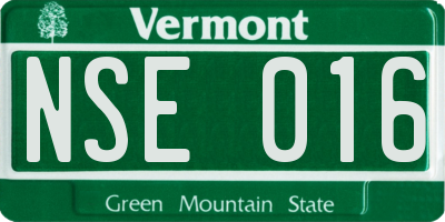 VT license plate NSE016