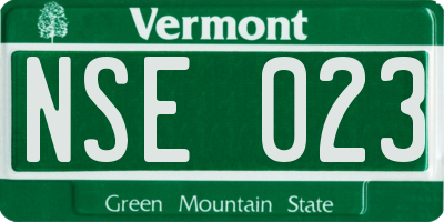 VT license plate NSE023